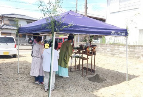 【地鎮祭・上棟】7/24（日）徳島市S様邸の地鎮祭を執り行いました