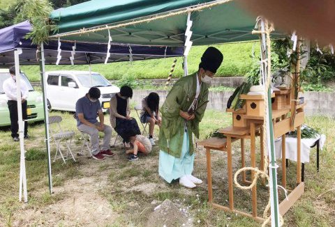 【地鎮祭・上棟】7/18（月）徳島市S様邸の地鎮祭を執り行いました