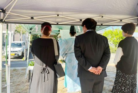 【地鎮祭・上棟】10/16（日）徳島市I様邸の地鎮祭を執り行いました