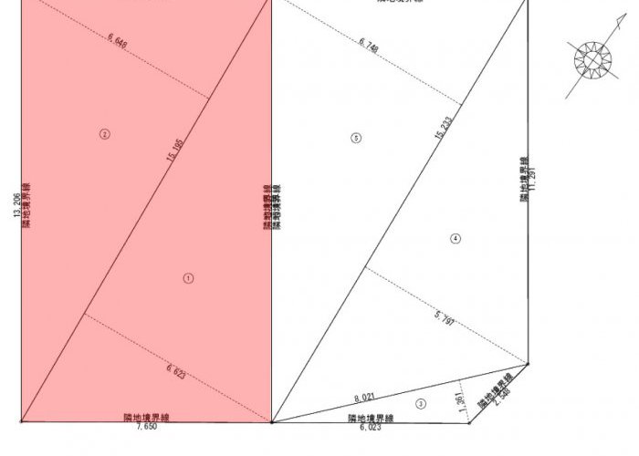 区画図　２号地　明るさと落ち着きを兼ね備えた区画