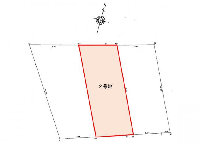 区画図　2号地：112.08㎡　33.90坪