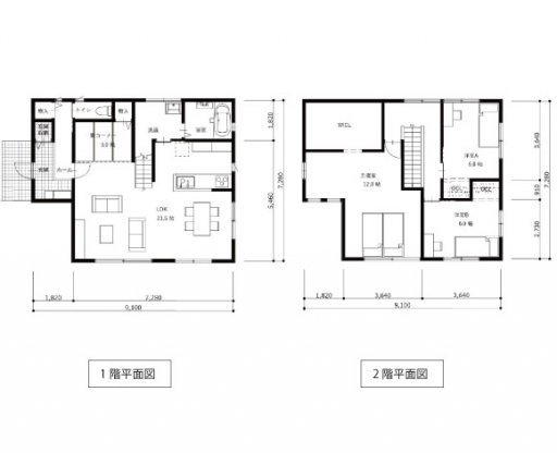 3LDK35坪(8×8+One2)