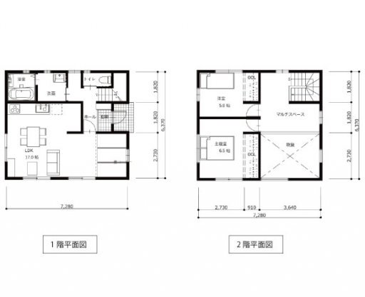2LDK28坪(吹抜含む)(7×8)