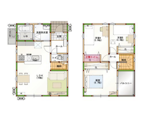 インナーバルコニータイプ 25坪N-1