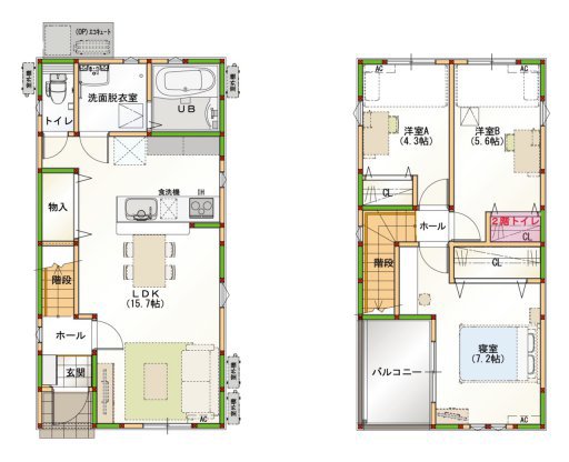 インナーバルコニータイプ 25坪S-2