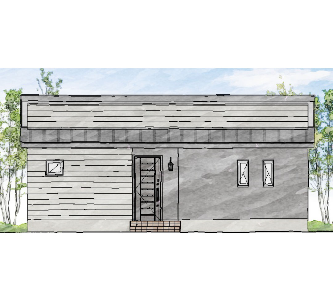 スクエアの機能美、3LDKの快適な平屋