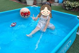 「実家でプール。子どもの成長を感じた夏の日」