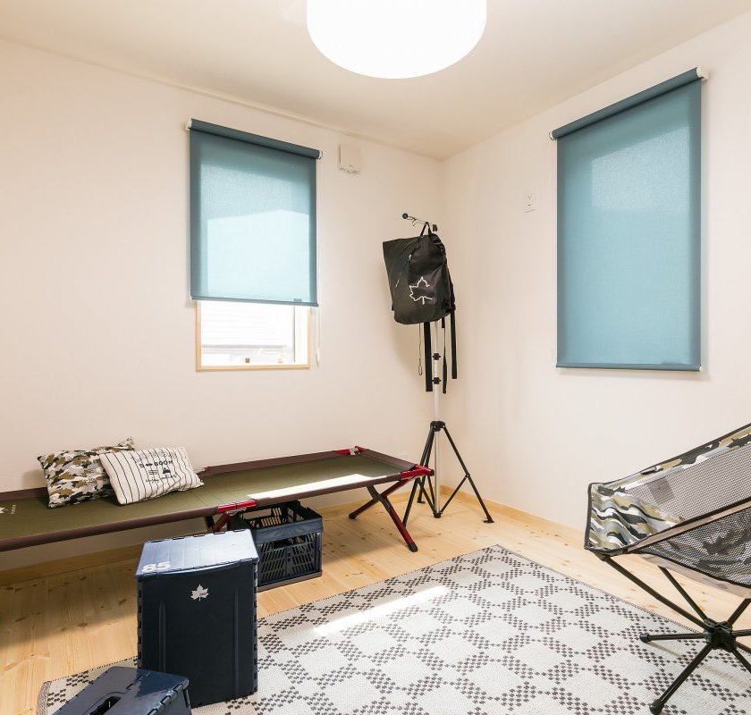 子供部屋は子供たちの好きな色に。<br />
子供部屋グリーン編。