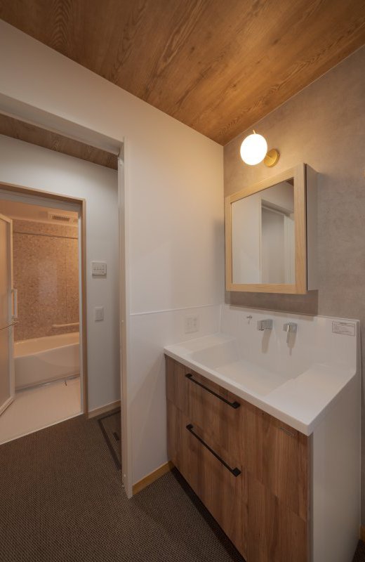 回遊できる、家事楽動線の水回り