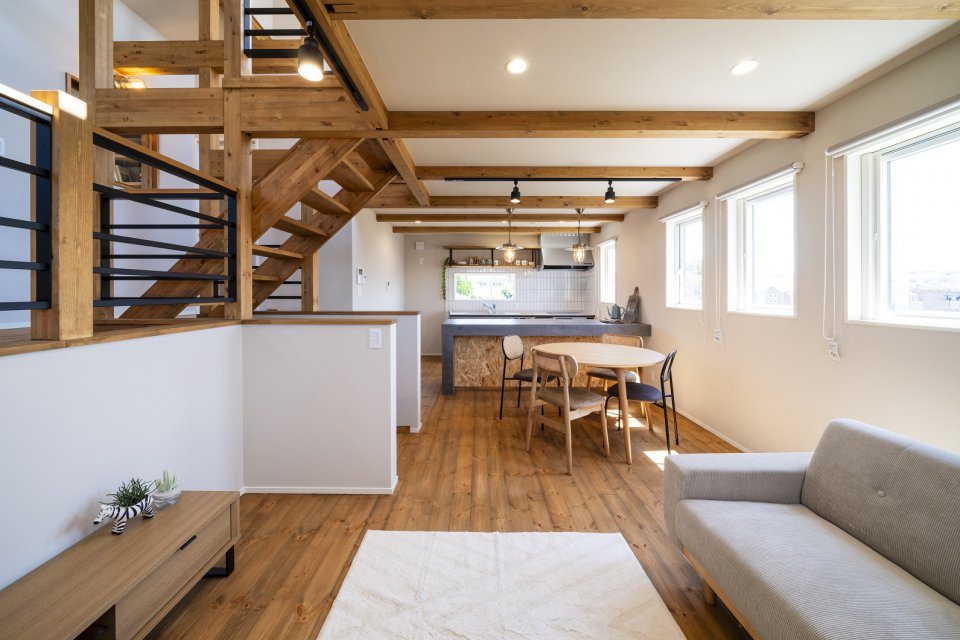 スカイバルコニーから桜島が望める　EarthParkモデルハウス　in吉野