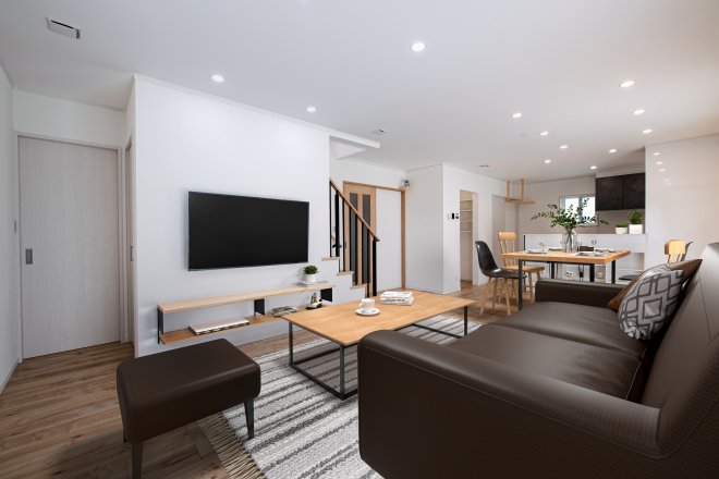 共働きで家事に時間をかけれないというお悩みを持っていたF様<br />
「子供が生まれより広い家に住みたくなったと同時に以前は、1階と2階に洗濯場所とキッチン脱衣所が別れた構造になっており、上がったり下がったりすごく大変な思いをしていました。共働きなため、なるべく効率よく家事をこなしたかったため家事ラク導線にはこだわりました。家事の効率をあげたいというのを相談したら家事ラク導線を提案して下さりました。今まで、キッチンと隣り合わせにお風呂脱衣所を設置するという発想はなかったので、近くにあることがどれだけ便利なのかを思い知らされました。丁寧に要望をくみ取った家を作って下さりとても満足しています。」とおっしゃっていただけました。