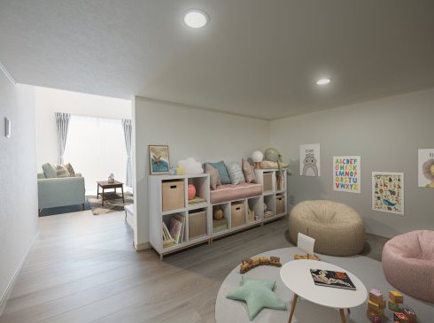 スキップフロア＆大型階段下収納