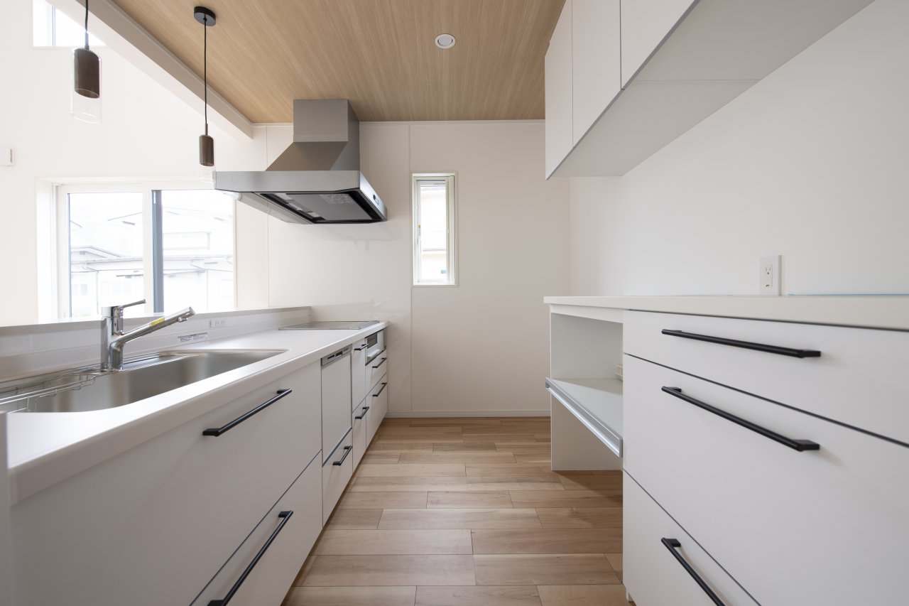 くつろぎの時間を与えるキッチン<br />
