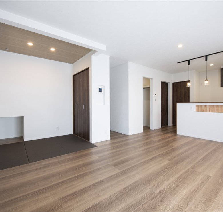 清流栗色柄の和紙畳コーナー