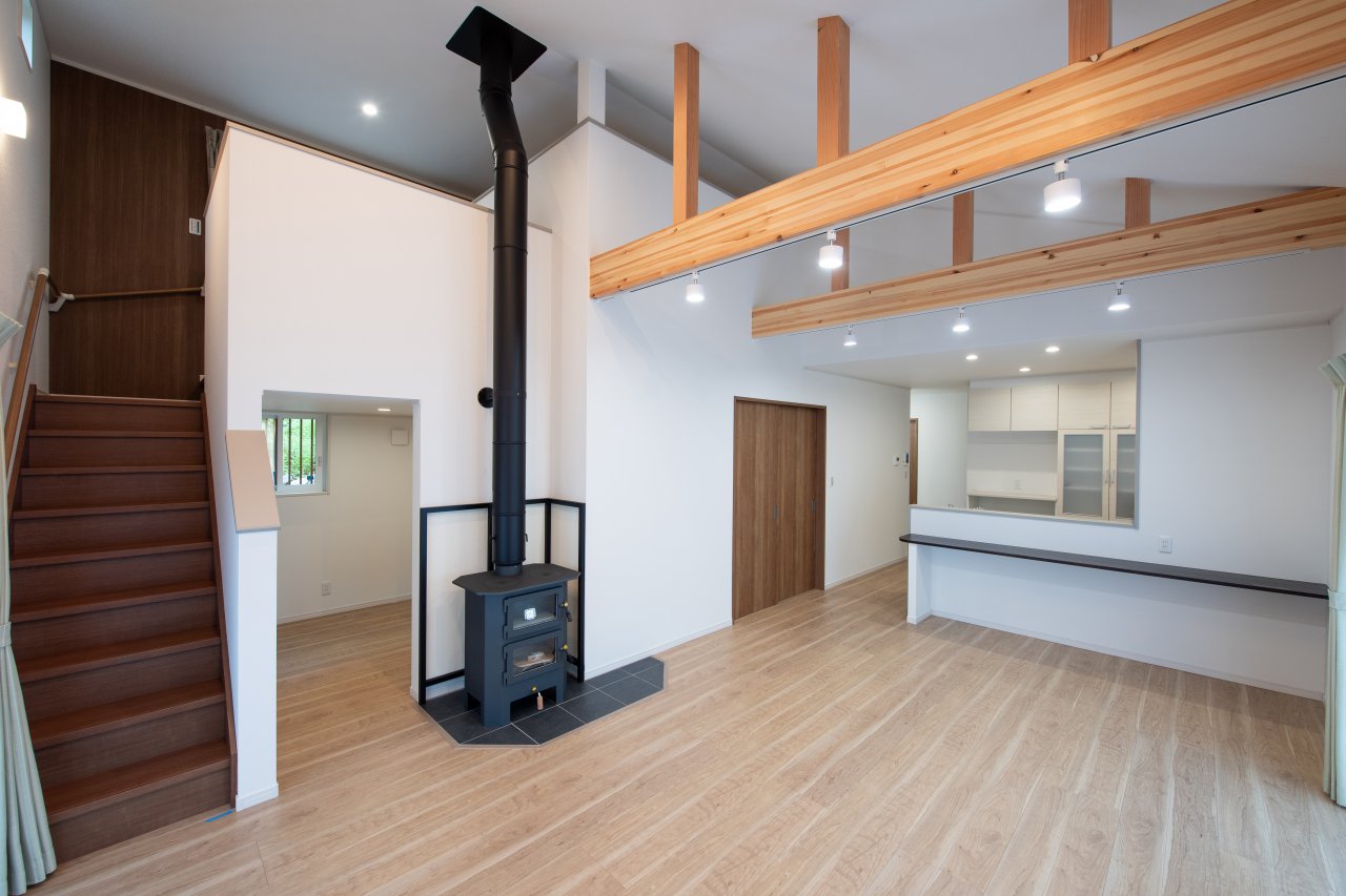 薪ストーブがある温かいお部屋