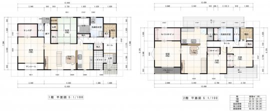LDKを1階2階に分けた収納力抜群の２世帯住宅