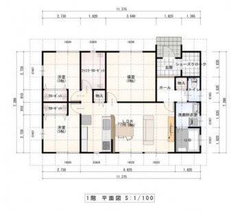 広々LDKの開放感と玄関からすぐに洗面室に行ける新生活様式の平屋