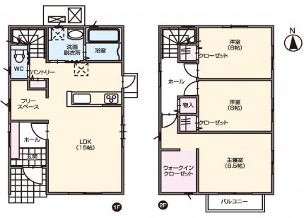 1階にフリースペースを設けた趣味充実の住まい