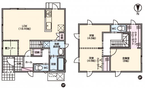 リビングの横に畳スペースを設けたゆったりとした暮らしのできる住まい