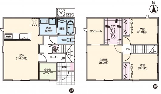 部屋干しをする時に大活躍のサンルームを設けた人気の住まい