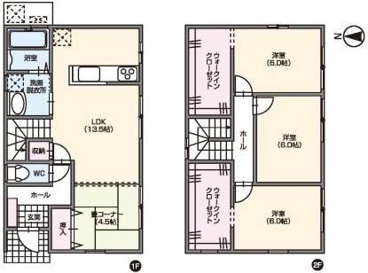 ウォークインクローゼットを2つ搭載した住まい