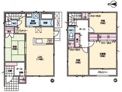 ゆったりとした8畳の和室のある住まい