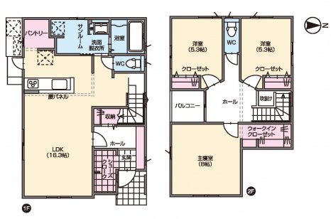 シューズクロークとパントリーのある大収納の住まい