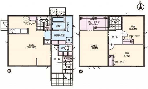 サンルームのある3LDKの3人家族向けの住まい