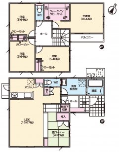 収納を多く設置した開放感のある住まい