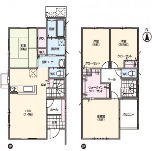 大収納の家族ウォークインクローゼットのある住まい