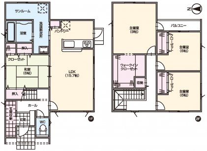 広々ウォークインクローゼットで収納力抜群の住まい