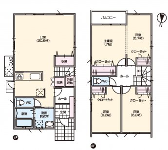 広々LDKとリビング階段が特徴の4人家族向けの住まい