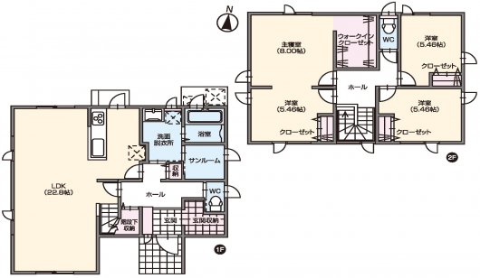サンルームとウォークインクローゼットのある住まい