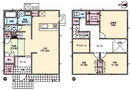 カウンターキッチンから広々LDKを見渡せる住まい