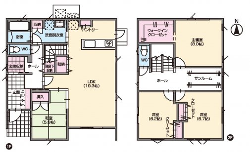 広々ウォークインクローゼットで収納力抜群の住まい