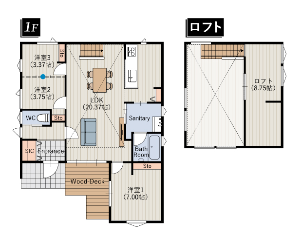 家族みんなが心地よく暮らせる3LDK+Loftの住まい