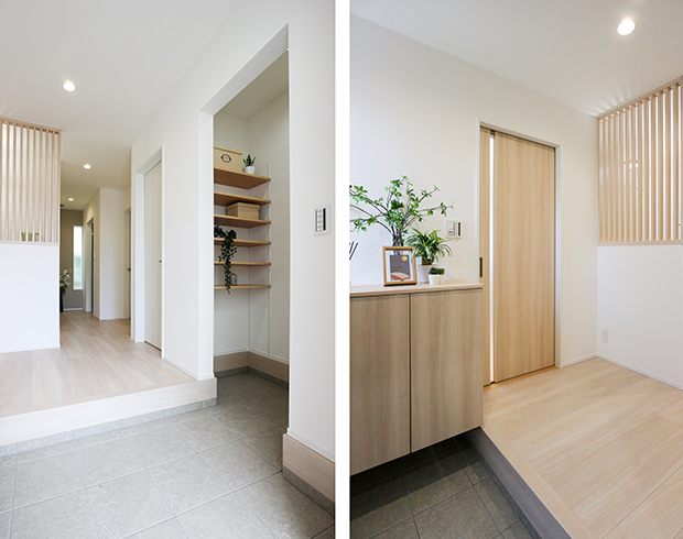 たっぷりと収納できる玄関収納