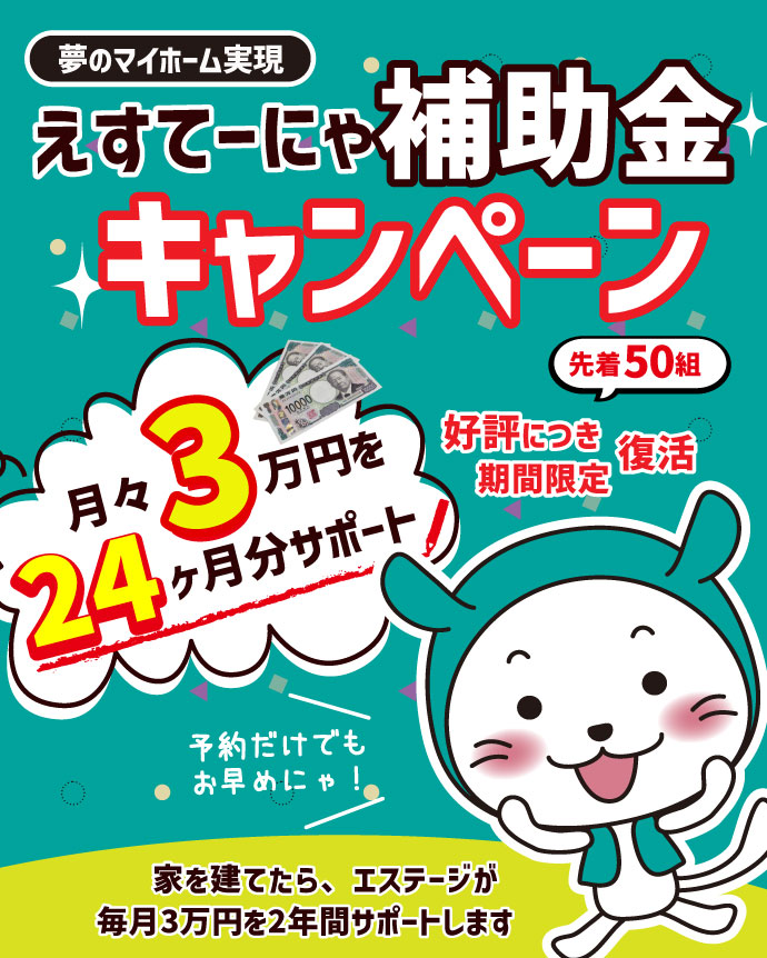 えすてーにゃ補助金キャンペーンマイホーム実現