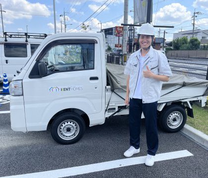 駐車場で会いました